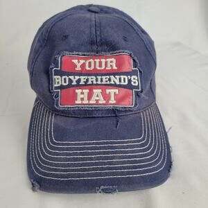 Your Boyfriend's Hat Blue Infinity Distressed Wear Adjustable